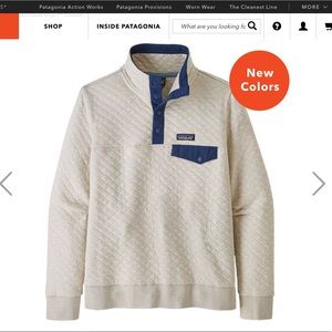 Patagonia white quilt pattern pullover